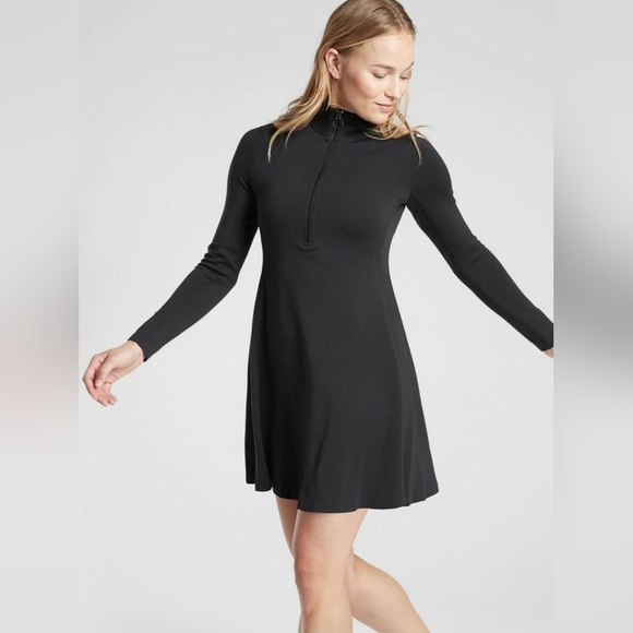 Athleta Dresses & Skirts - Athleta Deep Dive Athleisure Travel Dress In Black Size Medium Tennis Golf